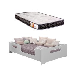 Cama Casal Montessoriana Encanto 100% Mdf com Colchão Casal 188x138x12 -branca - 1
