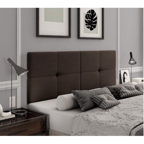 Cabeceira para Parede Suspensa Bruna Casal Fixa de Parede 1,60cm X 55cm Marrom