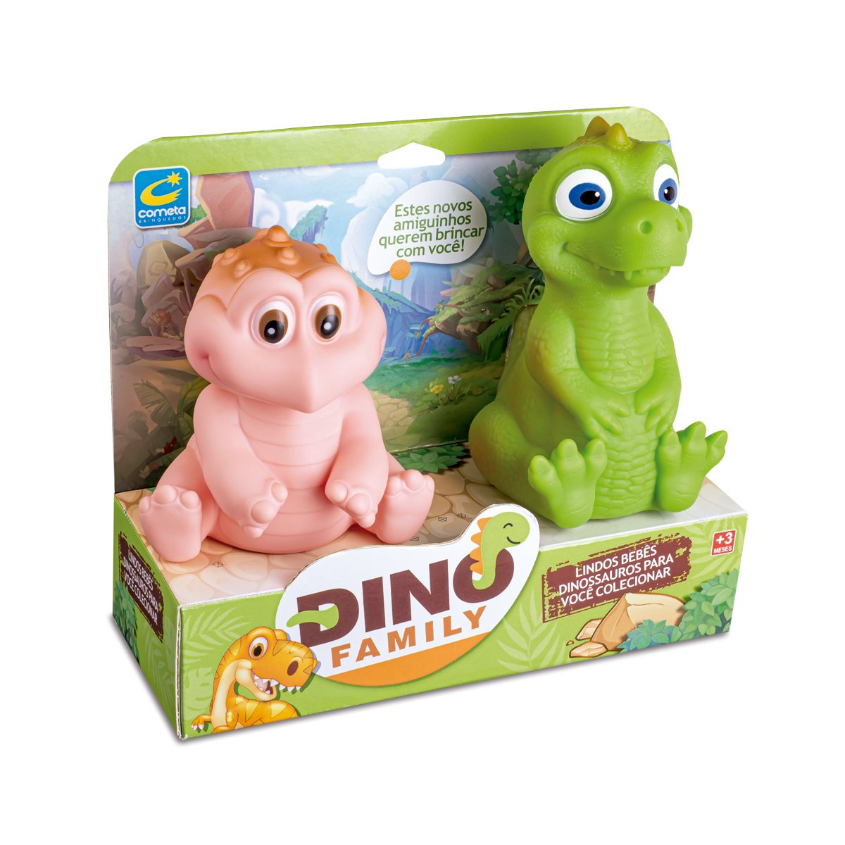 Brinquedo Dino Family Duo +3 Meses Cometa Brinquedos