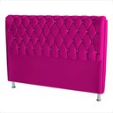 Ver imagem 2 de Cabeceira de Cama Box Jully Casal 140 Cm Botão Strass Suede Rosa Pink Eli Móveis