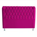 Ver imagem 1 de Cabeceira de Cama Box Jully Casal 140 Cm Botão Strass Suede Rosa Pink Eli Móveis