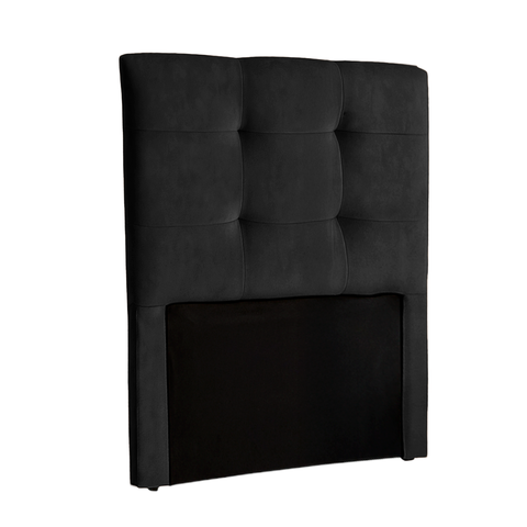 Cabeceira Solteiro Preto Veludo Fit Nature 88x136
