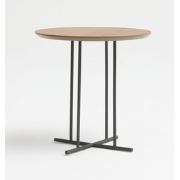 Mesa de Apoio X - Tampo Nogueira Natural - Base Aço Carbono - Altura 50cm - 2