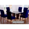 Capas Para Cadeiras De Jantar 04 Peças Em Malha Gel Lisa - Azul Marinho - 1