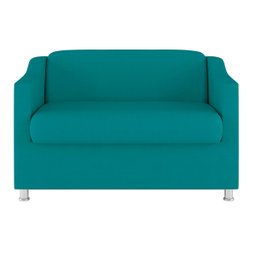 Sofá Namoradeira 2 Lugares Tilla Sala de Espera – Balaqui Decor Cor:Azul Turquesa - 3