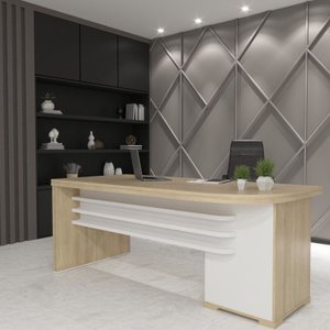 Mesa Tamburato com Gavetas Ii Le - Carvalho/branco 6212