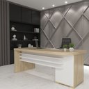 Ver imagem 1 de Mesa Tamburato com Gavetas Ii Le - Carvalho/branco 6212