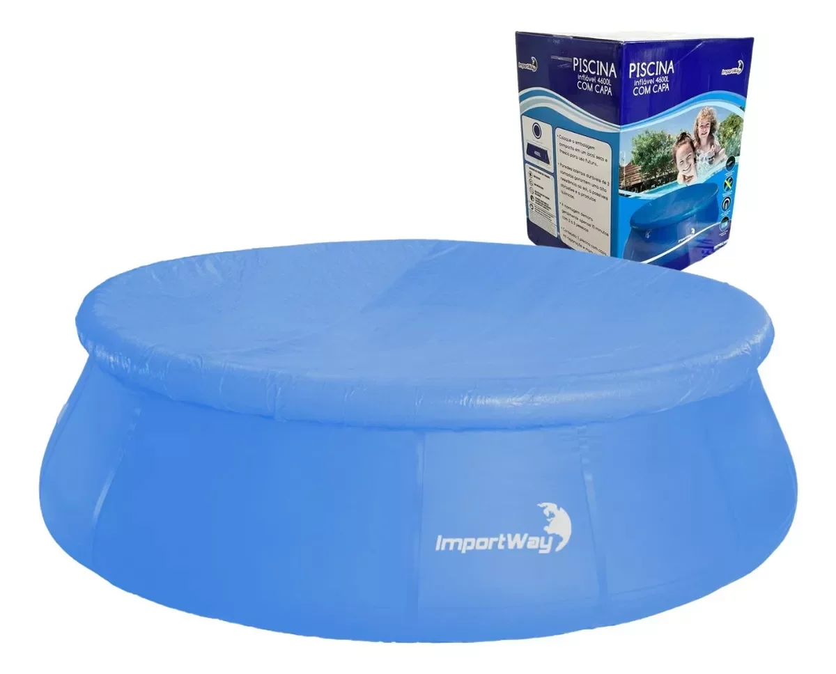 Piscina Inflável Com Borda 2490 Litros + Capa + Bomba De Ar - 4