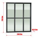 Ver imagem 4 de Porta Correr 3 Folhas Móv.1/3 210 x 240 Elite c/Fecho Autom V.Liso Preto Brimak