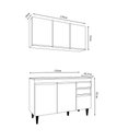 Ver imagem 4 de Conjunto Balcão de Cozinha para Pia Pursat Armário Aéreo Mdp/bp Branco G96 - Gran Belo
