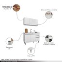 Ver imagem 3 de Conjunto Balcão de Cozinha para Pia Pursat Armário Aéreo Mdp/bp Branco G96 - Gran Belo