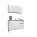 Ver imagem 2 de Conjunto Balcão de Cozinha para Pia Pursat Armário Aéreo Mdp/bp Branco G96 - Gran Belo