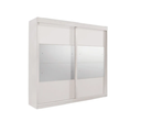 Ver imagem 1 de Guarda Roupa Casal com Espelho 2 Portas de Correr 6 Gavetas 240cm Trancoso Branco - Valverde