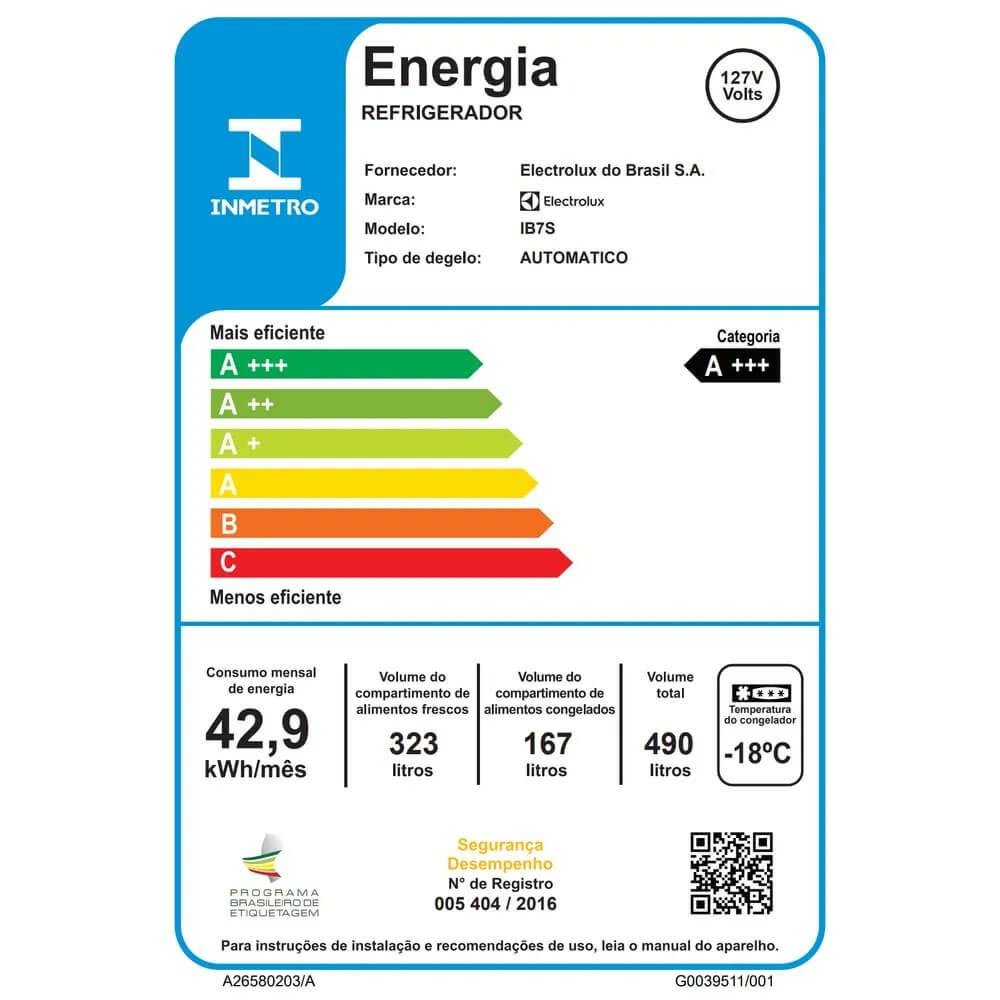 Geladeira Electrolux 490 Litros Ib7b Duplex Frost Free Inverse Preta - 220v - 12