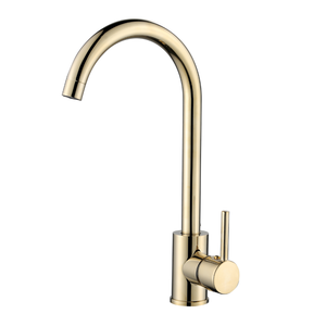 Torneira Misturador Monocomando Dourada de Cozinha Bancada
