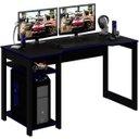 Ver imagem 7 de Mesa para Computador Gamer Espaço para 2 Monitores e Cpu Preto/Azul