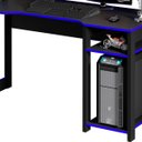 Ver mais imagens de Mesa para Computador Gamer Espaço para 2 Monitores e Cpu Preto/Azul