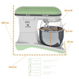 Batedeira Planetária Profissional Eclair 10 Velocidades 5l 1500w Bp-500 Verde Bivolt - Braesi - 7 Batedeira Planetária Profissional Eclair 10 Velocidades 5l 1500w Bp-500 Verde Bivolt - Braesi - 7