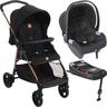 Carrinho com Bebe Conforto e Base Isofix Burigotto Lui Cobre - 1
