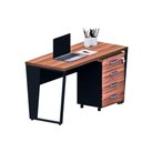 Ver imagem 7 de Mesa Escrivaninha com Gaveteiro Industrial 4 Gavetas 135cm Nogal com Preto F5 Office