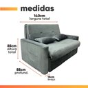 Ver imagem 3 de Sofá Cama 2 Lugares 1,40m com Almofadas Dani