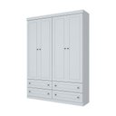 Ver imagem 4 de Berço Bala de Menta, Cômoda Labirinto e Guarda Roupa Americano 4 Pts Branco e Colchão - Fdecor