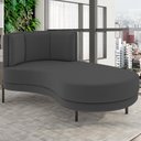 Ver imagem 2 de Chaise Longue Divã 164cm Braço Direito Logus D06 Veludo Cinza - Mpozenato