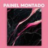 Papel de Parede Painel 3D Mármore Preto White Rosa 1M Auto Colante Lavável Revestimento Brilhoso - 3