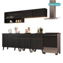 Ver mais imagens de Cozinha Completa Atlanta Nexo 11 Portas 3 Gavetas MDP 225cm Preto Touch Móveis Carraro