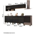 Ver imagem 5 de Cozinha Completa Atlanta Nexo 11 Portas 3 Gavetas MDP 225cm Preto Touch Móveis Carraro