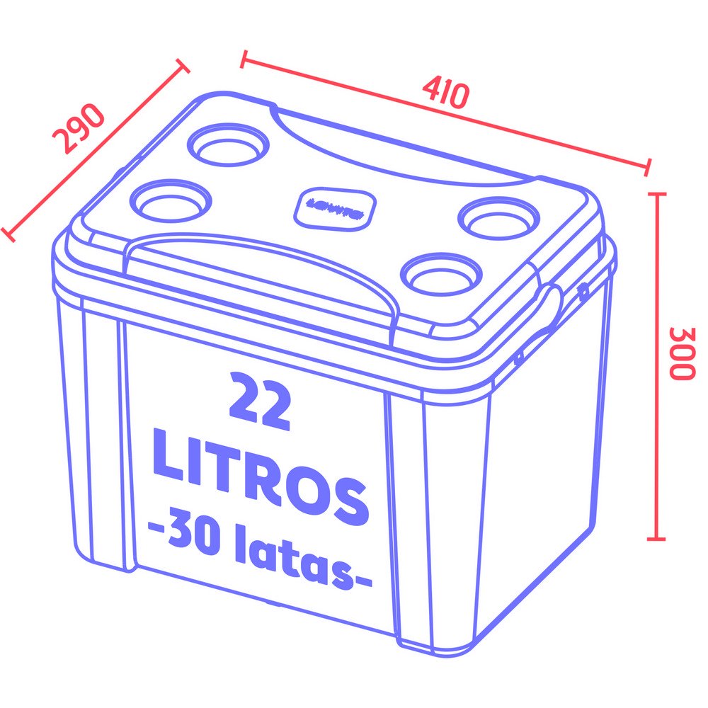 Caixa Térmica Lavita Tradicional 22 Litros - Vermelha Beer - 2