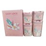 Pote Hermético Organizador Alimentos Easy Lock 4 Peças Rosa - 2