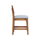 Ver imagem 6 de Kit 2 Banqueta Baixa/Cadeiras Lyon Madeira Encosto Anatômico Assento Estofado - Amêndoa