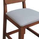 Ver mais imagens de Kit 2 Banqueta Baixa/Cadeiras Lyon Madeira Encosto Anatômico Assento Estofado - Amêndoa