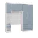 Ver imagem 2 de Quarto Modulado Solteiro com Guarda-roupas Maleiro e Cabeceira Alpes Master Luciane Móveis