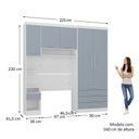 Ver imagem 4 de Quarto Modulado Solteiro com Guarda-roupas Maleiro e Cabeceira Alpes Master Luciane Móveis
