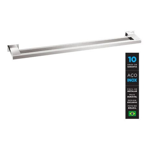 Toalheiro Duplo 80 cm Inox - Kromus RT0310-80