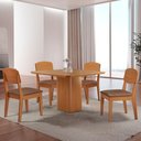 Ver imagem 1 de Mesa de Jantar Eloise 90cm Tampo Mdf Laminado com 4 Cadeiras Copper Moderna Mobília