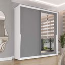 Ver imagem 1 de Guarda Roupa Casal com 2 Portas de Correr 2 Gavetas e Espelho 240849 Linha Porto Politorno Móveis