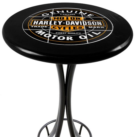 Mesa Madeira Azulejo 60cm - Bistrô Fixa 98cm - Preta - Harley Davidson