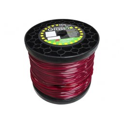 Fio Nylon Cortador Grama Quadrado 2,4mm 2kg Vermelho - 1