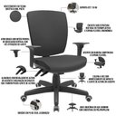 Ver imagem 4 de Kit 04 Cadeiras de Escritório Diretor Office Base Giratória Preto Alta Flexi P03 Vinil Preto - Lyam
