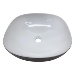 Cuba Lavatorio de Sobrepor Redonda Ceramica 41,5x41cm Branca - Copacabana - 5
