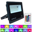 Ver imagem 1 de Luminária Refletor Holofote de Leds Luz Rgb Colorida 100w com Controle Remoto Suporte Ajustável para