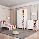 Ver imagem 2 de Quarto Infantil 3 Peças com Mini Cama Princesa Rosa Z53 - Mpozenato