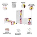 Ver imagem 3 de Quarto Infantil 3 Peças com Mini Cama Princesa Rosa Z53 - Mpozenato