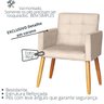 Poltrona Costurada para Manicure Decorativa Salão de Beleza - Moblan Decor:bege - 3