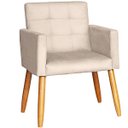 Ver imagem 1 de Poltrona Decorativa para Sala de Espera Comercial Tecido Suede Base de Madeira Pés Palito