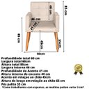 Ver imagem 2 de Poltrona Decorativa para Sala de Espera Comercial Tecido Suede Base de Madeira Pés Palito