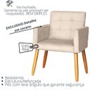 Ver imagem 3 de Poltrona Decorativa para Sala de Espera Comercial Tecido Suede Base de Madeira Pés Palito